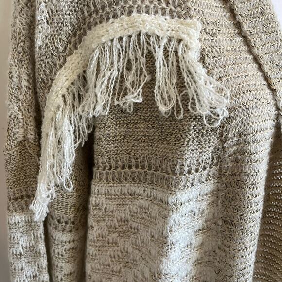 Natural Reflections Cardigan Women's Size XL Beige Neutral Fringe Boho Coastal - Picture 12 of 12